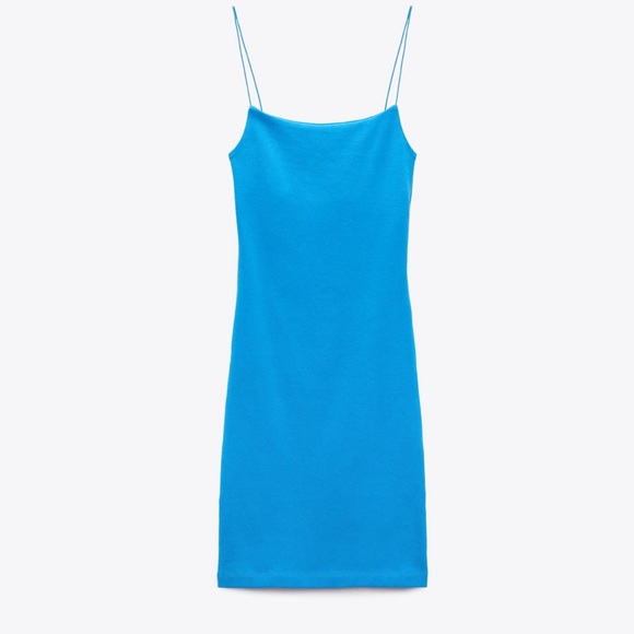 blue bodycon dress zara Zara Blue Sleeveless Halter Ruched Pencil Bodycon Midi Formal Cocktail  Dress L main image 0